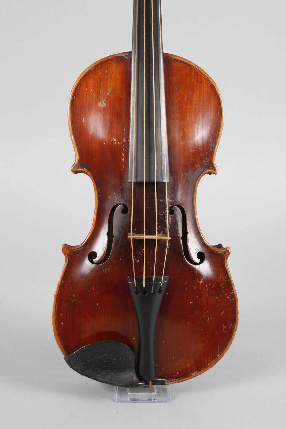 Violineum 1900, innen Modellzettel Jacobus Stainer in Absam, geteilter, gleichmäßig geflammter Boden - Image 2 of 8