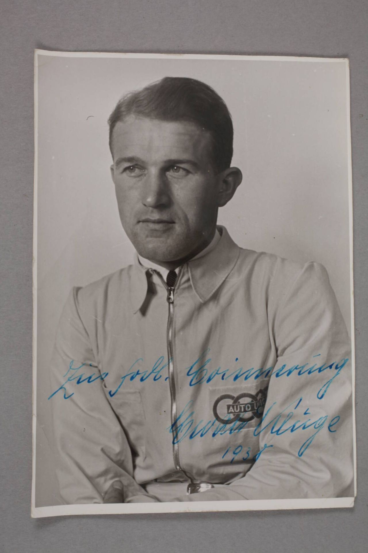 Autogramme Ewald KlugeDeutscher Motorradmeister 1936 und 1937 auf Auto-Union-DKW, auf zwei - Image 3 of 4