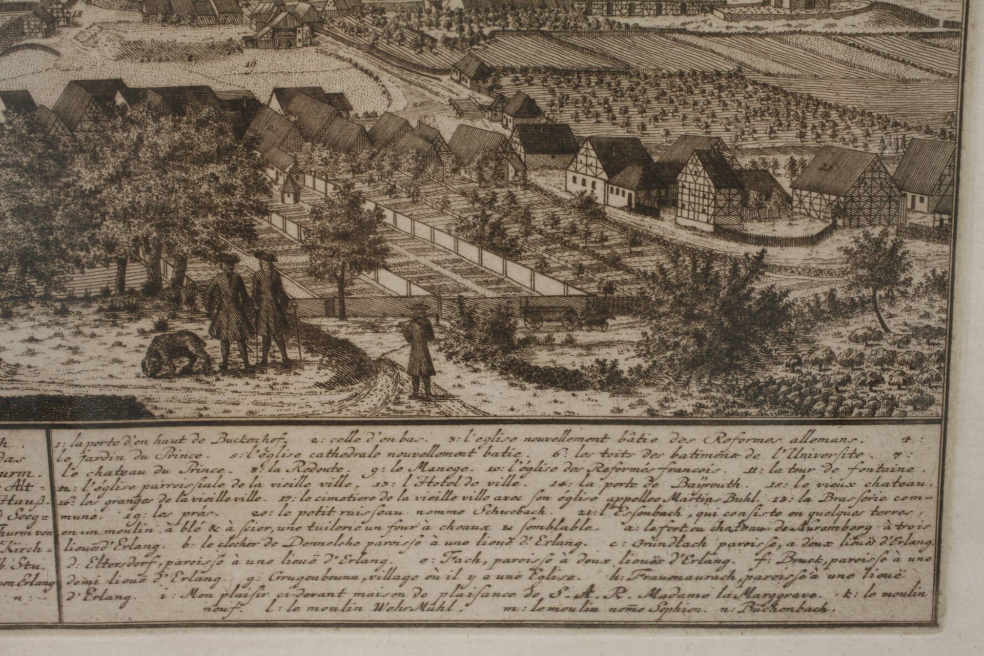 Prospect der Stadt ErlangenAnsicht der Stadt Erlangen mit Figurenstaffage im Vordergrund, im - Image 6 of 6