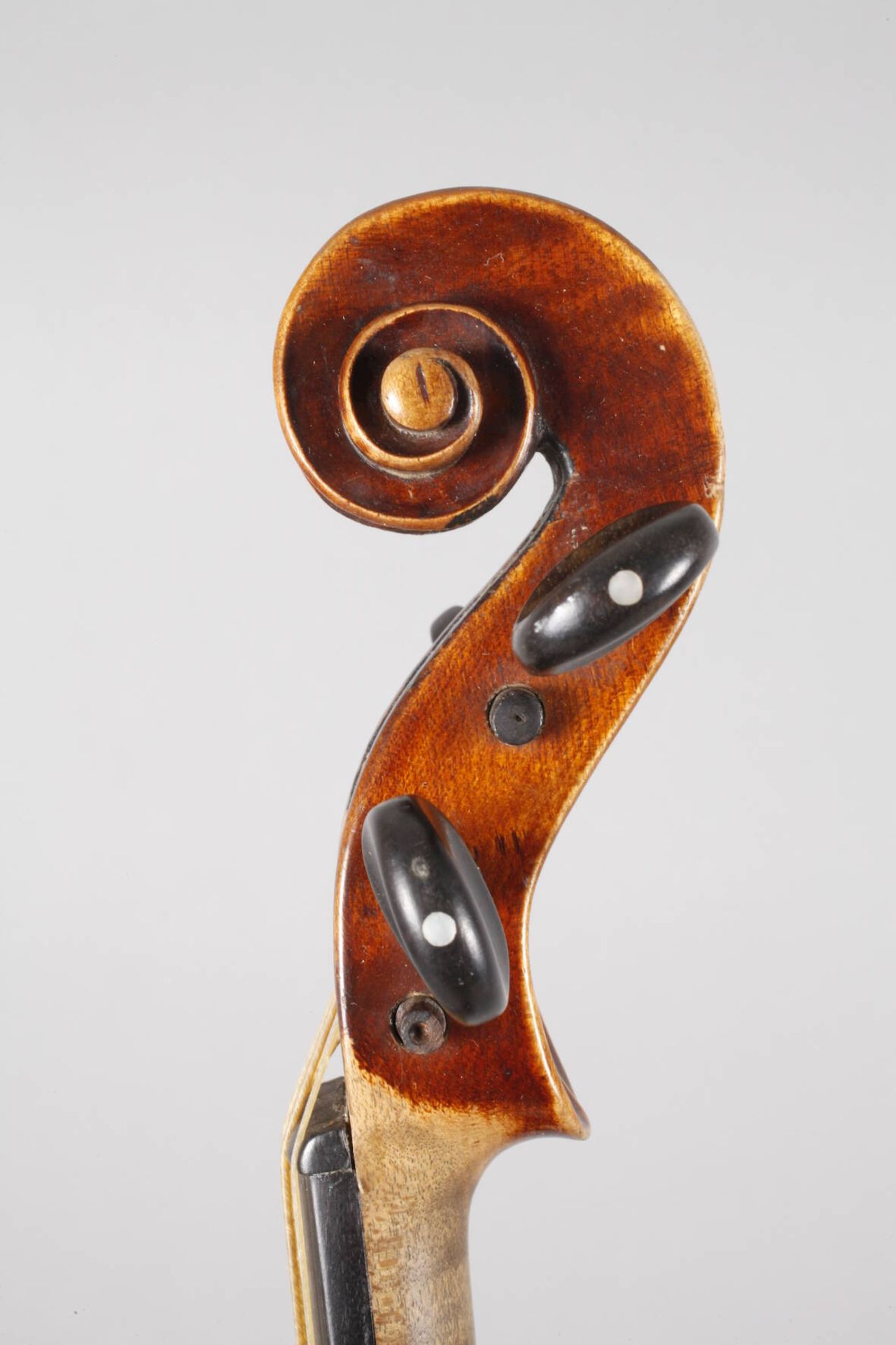 Violineum 1900, innen Modellzettel Jacobus Stainer in Absam, geteilter, gleichmäßig geflammter Boden - Image 4 of 8