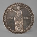 Gedenktaler Frankfurtzum Deutschen Schützenfest 1862, vz mit Kratzern, G ca. 18,52 g.