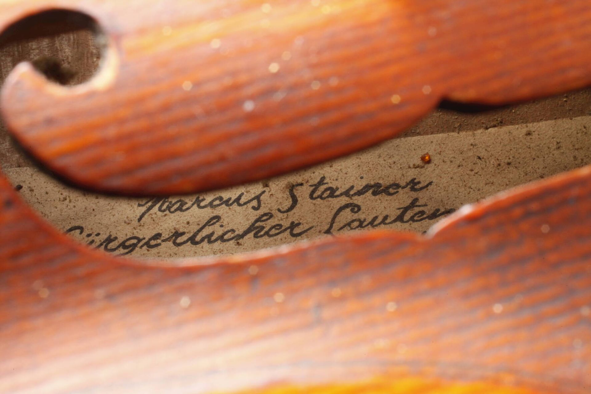 Violine im Etuium 1900, innen mit handschriftlichem Klebezettel Marcus Stainer Tiroll 1646, - Image 7 of 9
