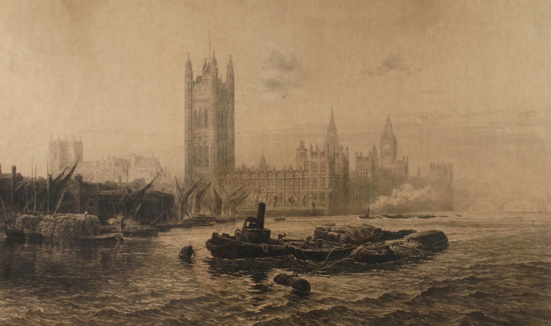 Alfred L. Brunet-Debaines, Blick auf WestminsterBlick über die Themse auf Palace of Westminster