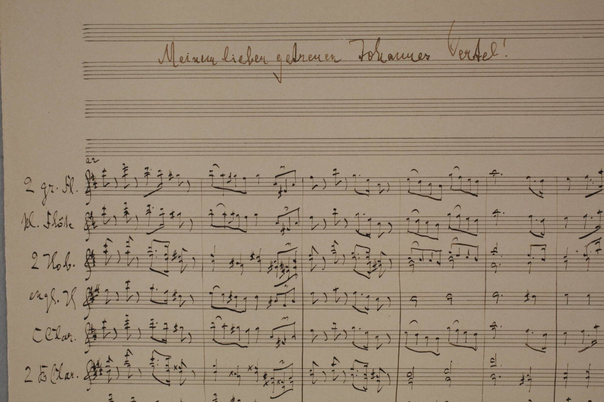 Autograph Partiturseite Richard Straussaus der Oper Friedenstag, im Kopf Autograph "Meinem lieben - Bild 3 aus 4