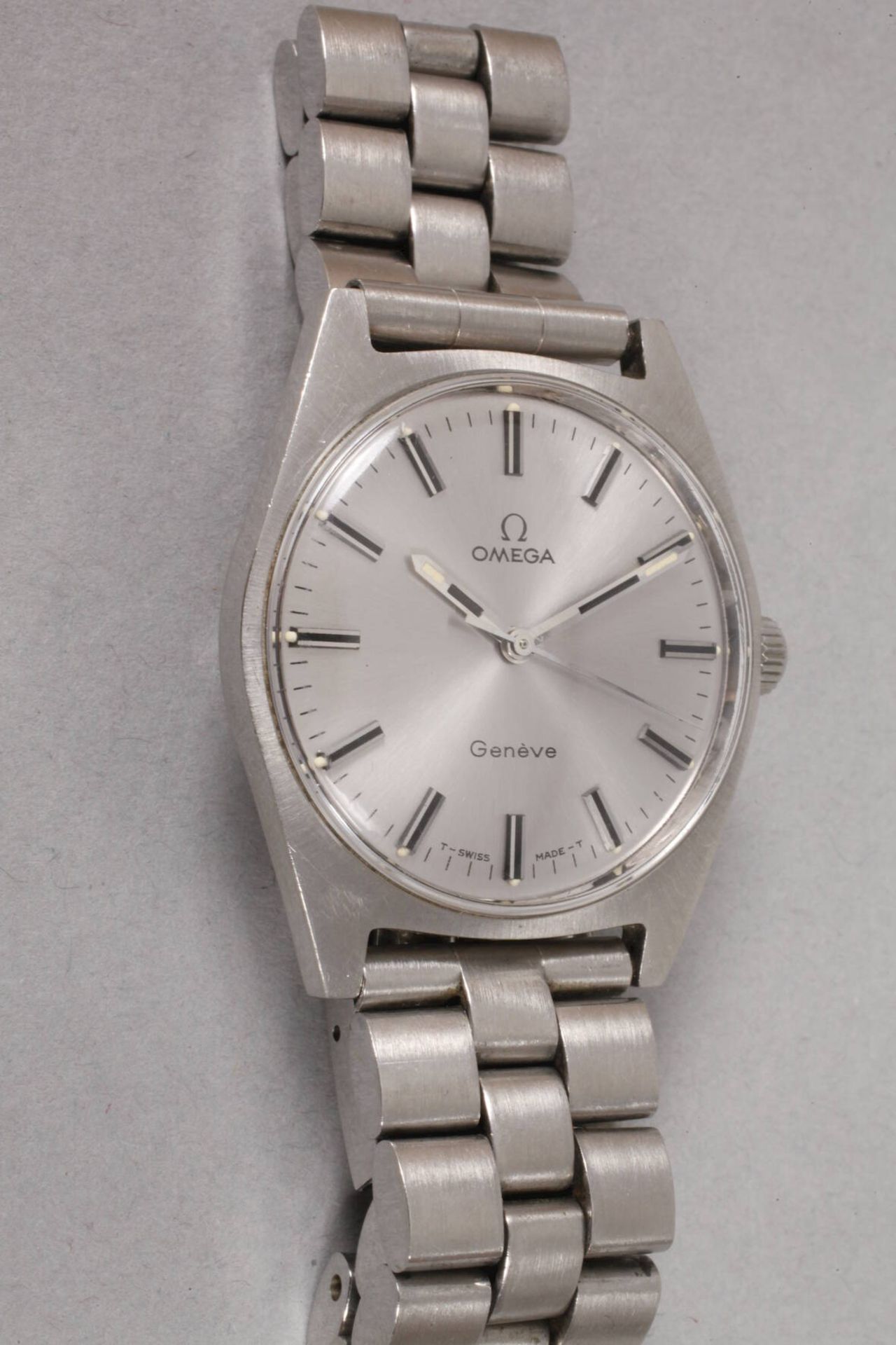 Armbanduhr Omegawohl 1980er Jahre, Edelstahlgehäuse und Armband, mit Faltschließe, geschraubter - Image 4 of 4