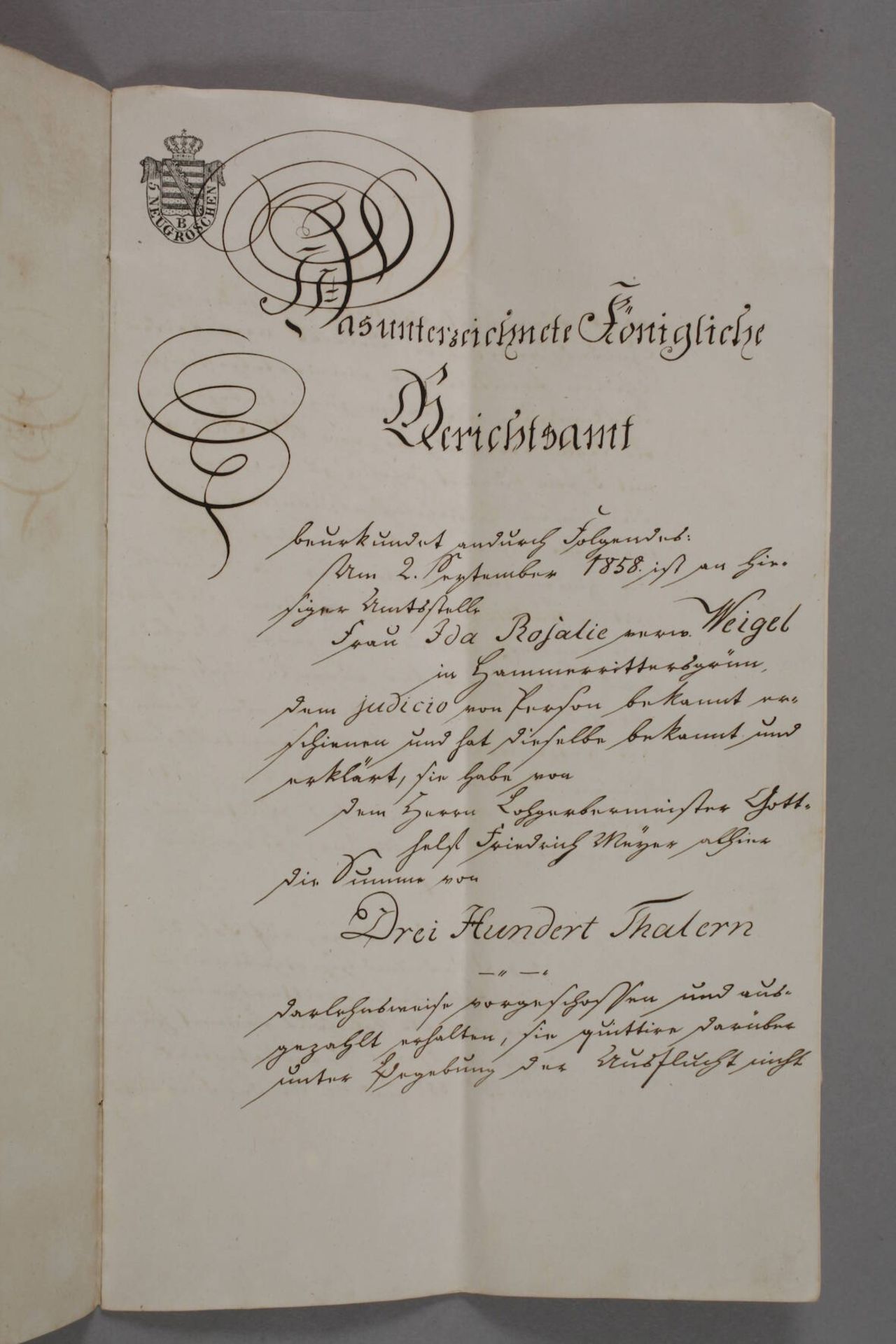 Zwei Dokumente 19. Jh. ErzgebirgeHypothekenbrief für Herrn Lohgerbermeister Gotthelf Friedrich Meyer - Image 2 of 6