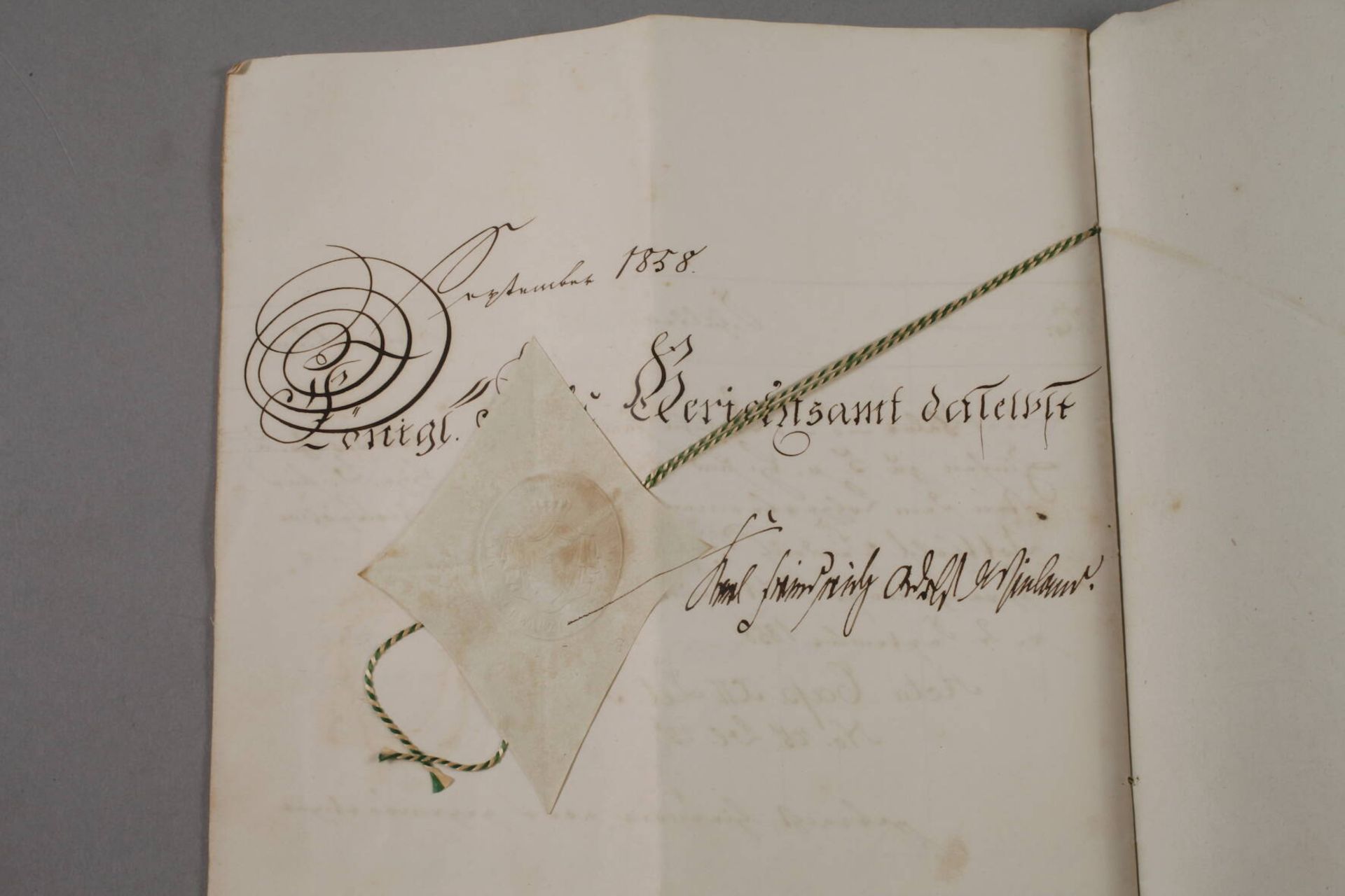 Zwei Dokumente 19. Jh. ErzgebirgeHypothekenbrief für Herrn Lohgerbermeister Gotthelf Friedrich Meyer - Image 3 of 6