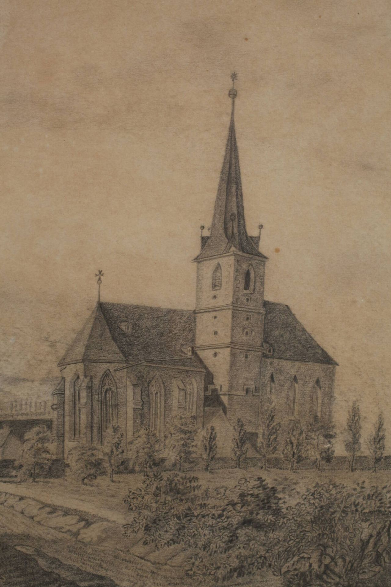 Ansicht von SchleizBlick auf die Bergkirche St. Marien mit der Stadt Schleiz, nebst dem Schloss im - Image 5 of 5