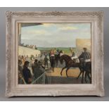 Lucien Adrion, Pferderennen in Deauvilleunter den Augen der elegant gekleideten Besucher einreitende