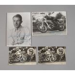 Autogramme Ewald KlugeDeutscher Motorradmeister 1936 und 1937 auf Auto-Union-DKW, auf zwei