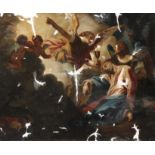 Biblische Szeneder schlafende Jesus im Garten Gethsemane, umgeben von Engeln, Öl auf Leinwand und