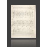 Autograph Partiturseite Richard Straussaus der Oper Friedenstag, im Kopf Autograph "Meinem lieben