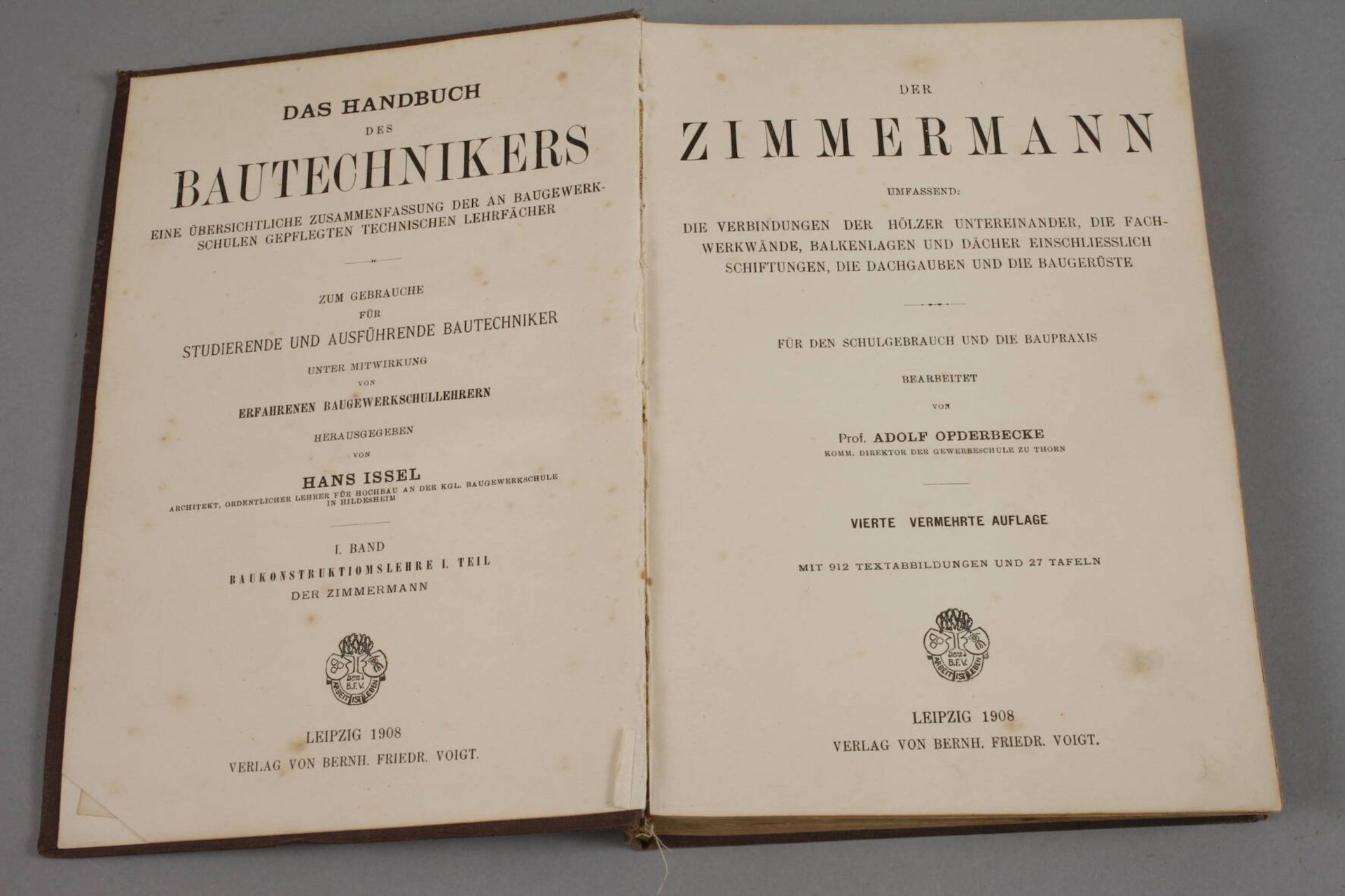 Literatur Gewerbeschule von Adolf Opderbecke2 Bücher: Der Dachdecker und Bauklempner, umfassend - Image 4 of 5