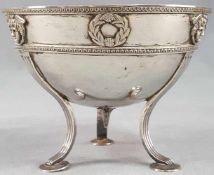 Empire tripod silver bowl, hallmarked 12 lot. With tremolier stroke.