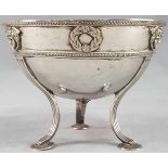 Empire tripod silver bowl, hallmarked 12 lot. With tremolier stroke.