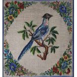 Beadwork Embroidery. Europe. Antique, 19th century. Blue Jay?