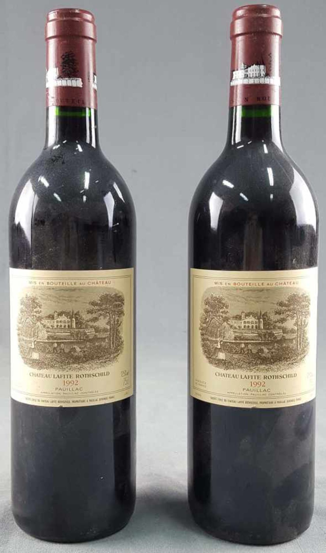 1992 Chateau Lafite Rothschild. 1er Grand Cru Classé. 2 whole bottles.<