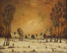 Albert SAVERYS (1886 - 1964). "La lys en hiver"