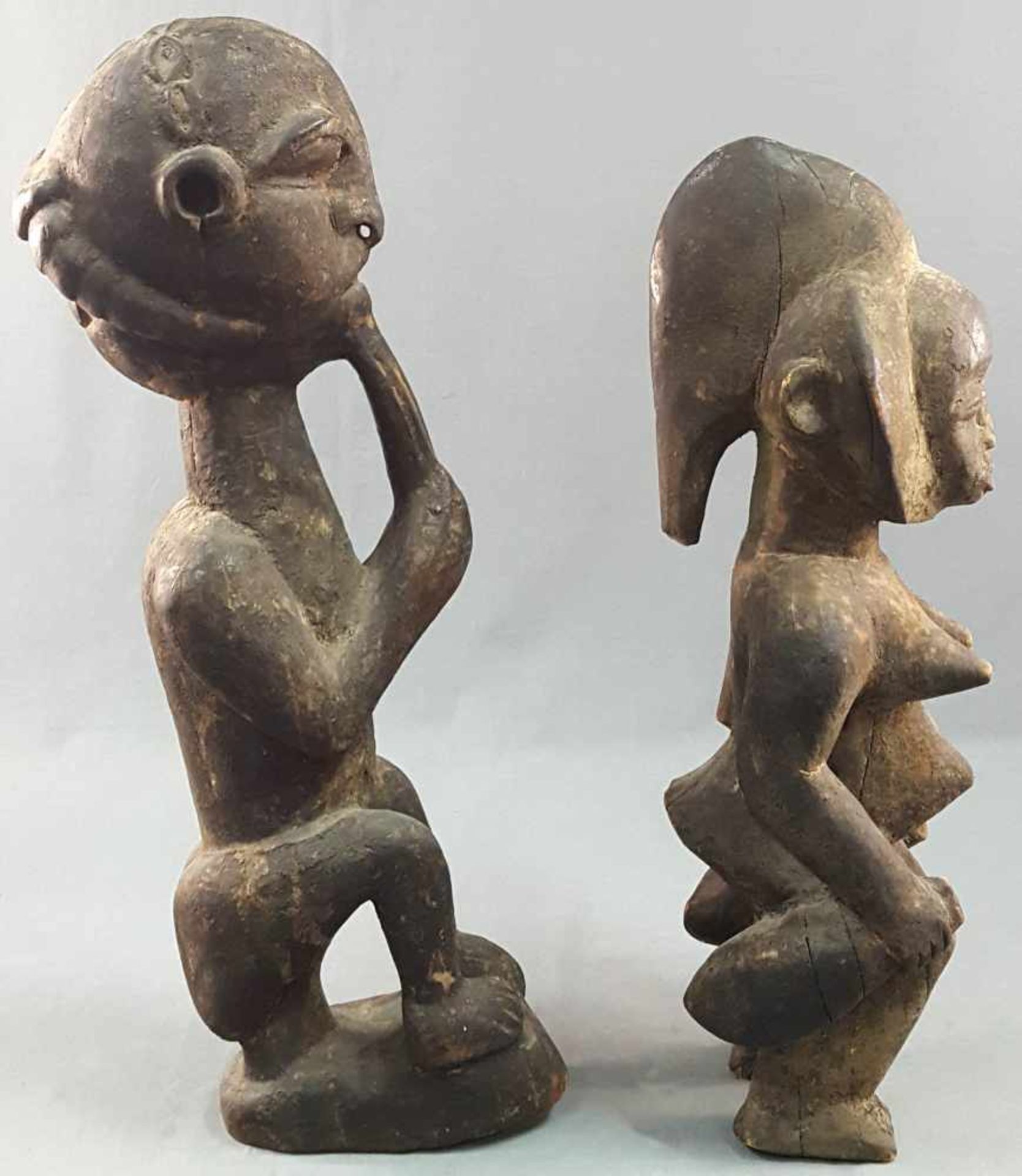 A couple of African wooden figures. Man and Woman. - Image 5 of 7