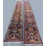 A pair of Nahawand Persian carpets. Iran. Old, around 1930.