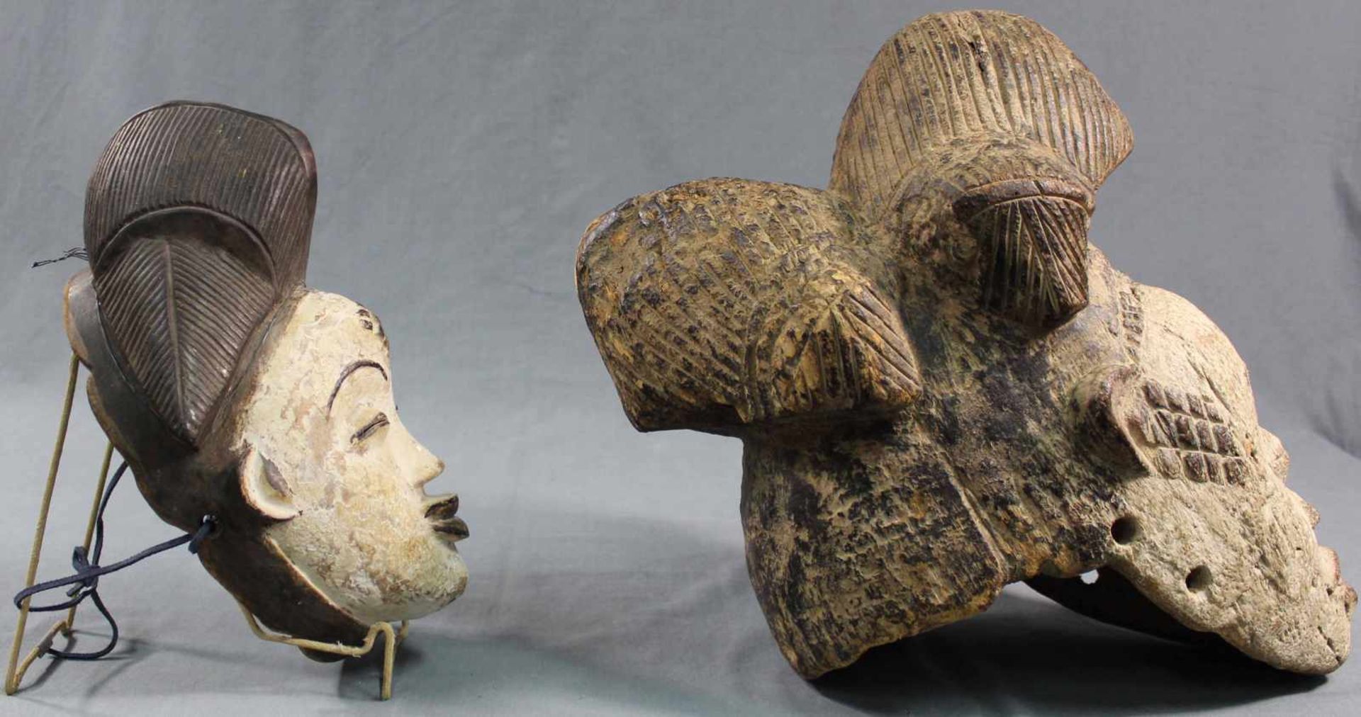 2 masks. Proably Congo probably. Up to 46 cm high. - Image 5 of 10
