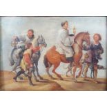 UNSIGNED (XVII - XVIII). Italian school. Monks on horses with servants.