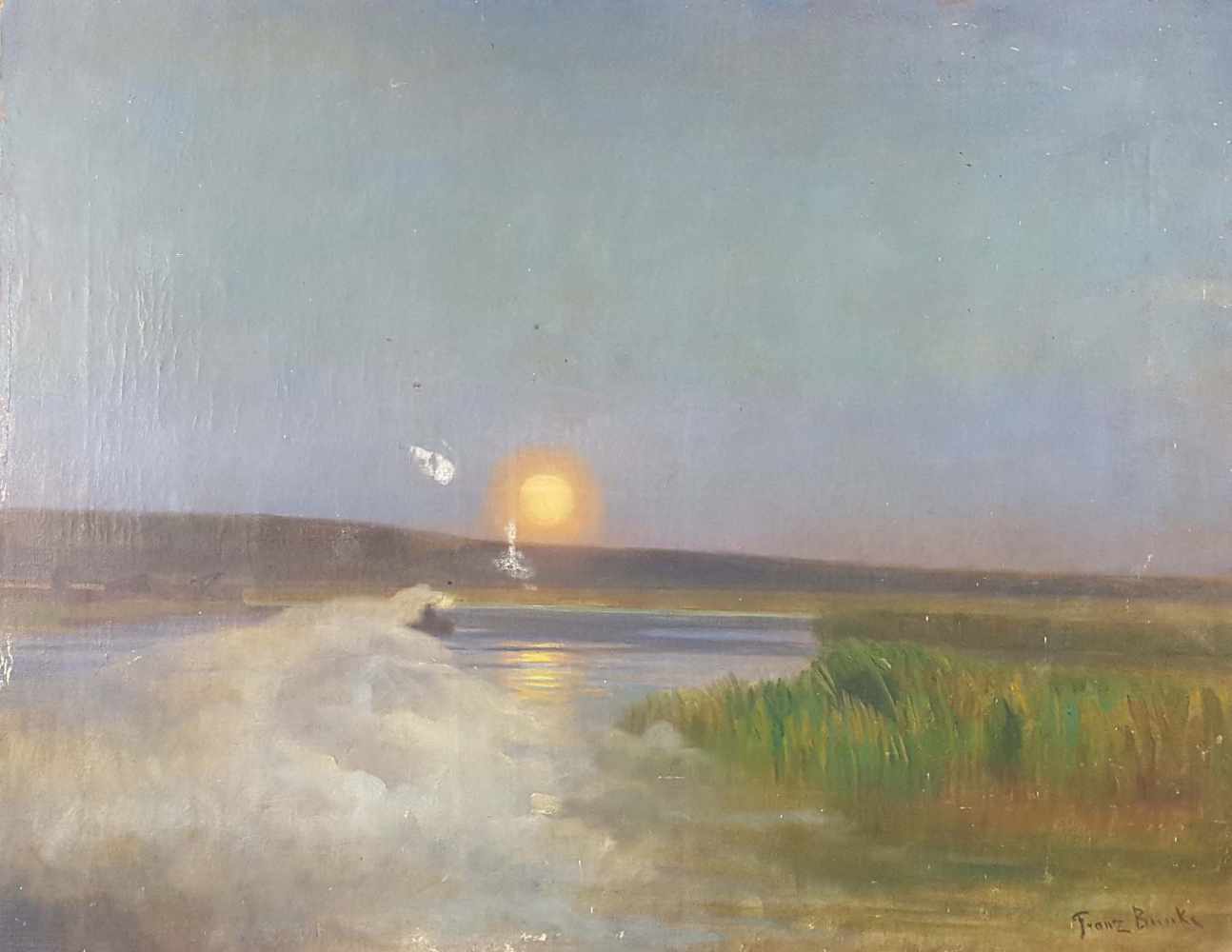 FRANZ BUNKE (1857-1939). "Moonrise"