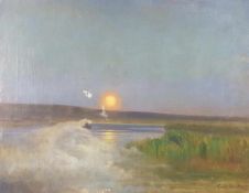FRANZ BUNKE (1857-1939). "Moonrise"