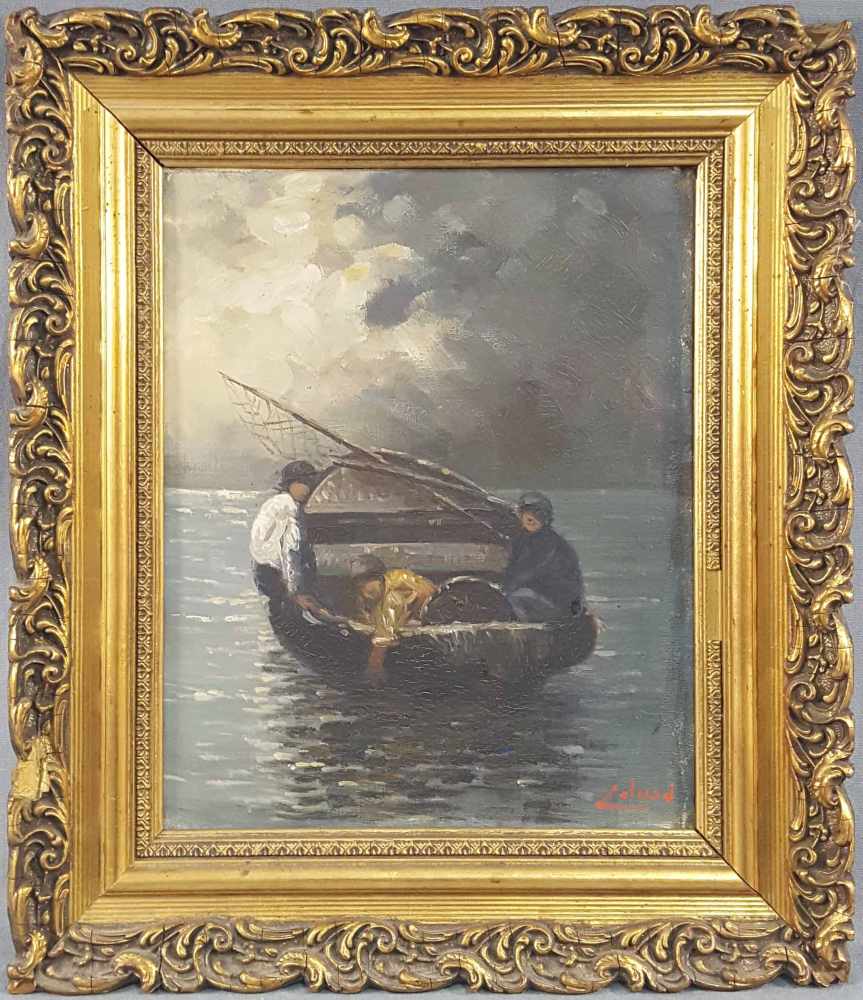 Carl CALUSD (c. 1860-1936). Three fishermen. - Image 2 of 4