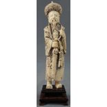 Mandarin with sword. China / Japan. Ivory. Old, around 1900.