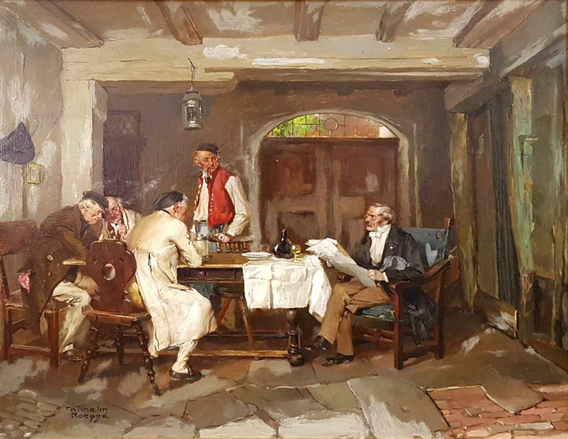 Wilhelm I RÖGGE (1829-1908). Room with gentlemen.<