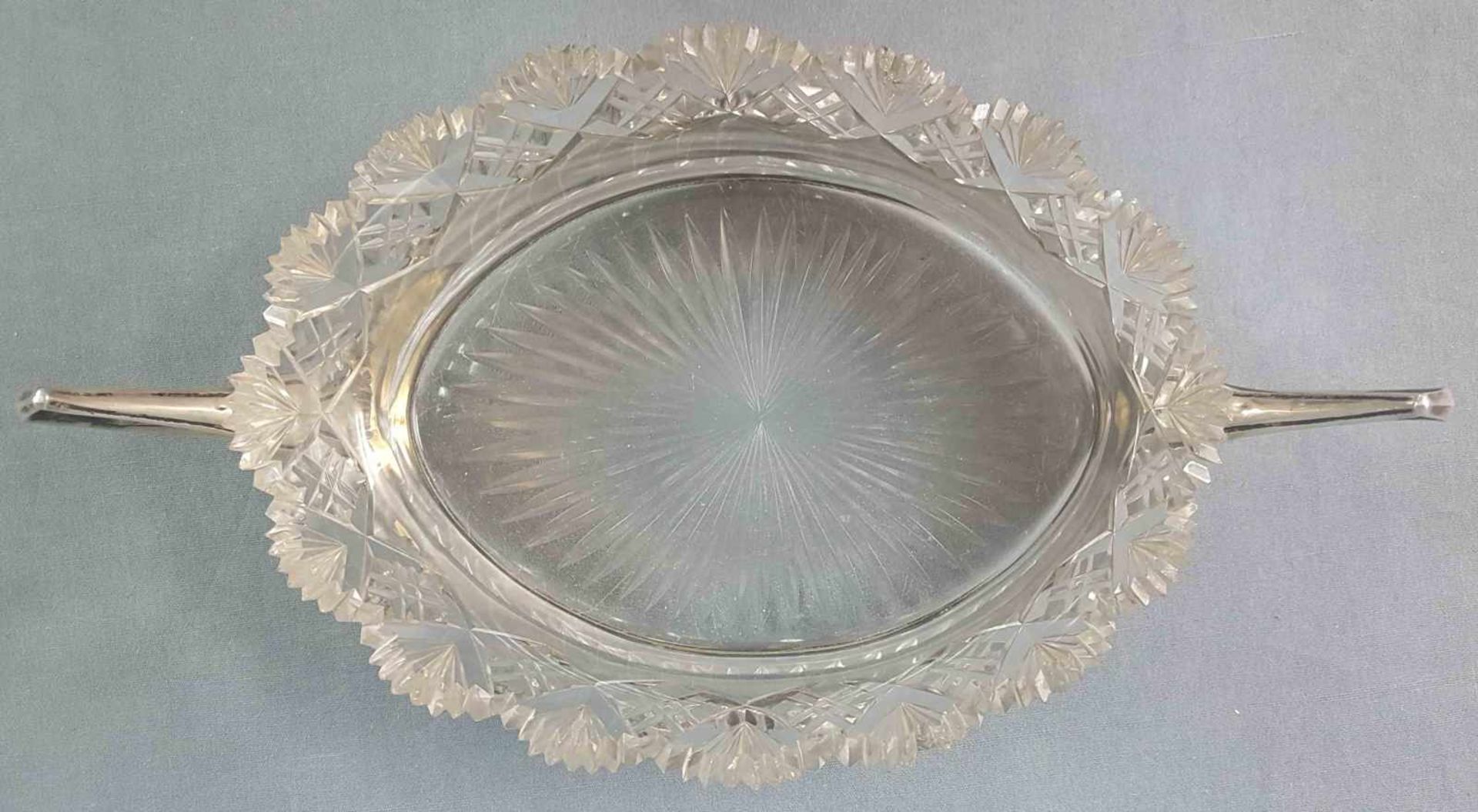 Jardiniere. Silver with original lead crystal glas insert. - Image 9 of 12