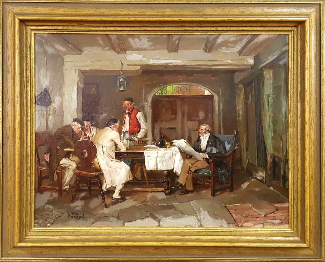 Wilhelm I RÖGGE (1829-1908). Room with gentlemen.< - Image 2 of 5