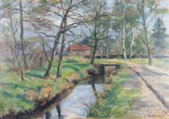 Karl KRUMMACHER (1867-1955). Creek near Worpswede.