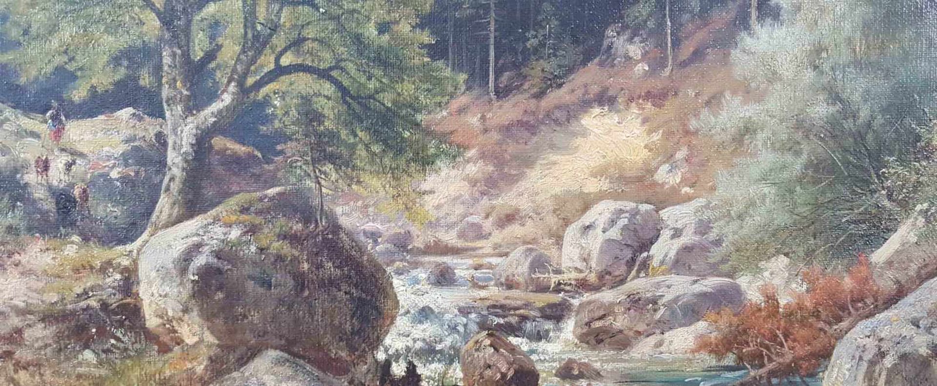 Ludwig SCKELL (1833 - 1912). Mountain stream in the Alps. - Bild 4 aus 5