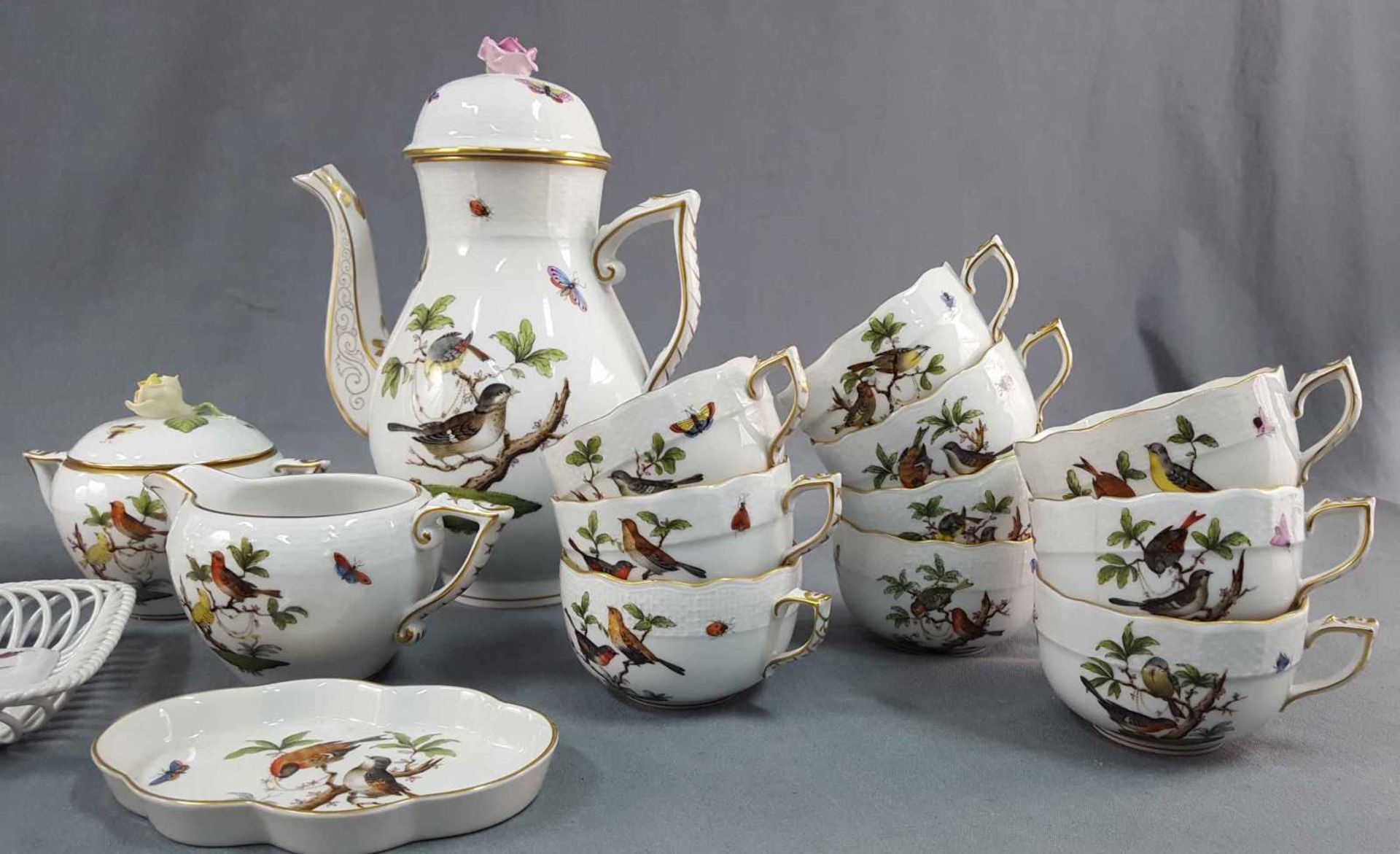 Herend Porcelain. Coffee service for at least 9 people. - Image 4 of 9