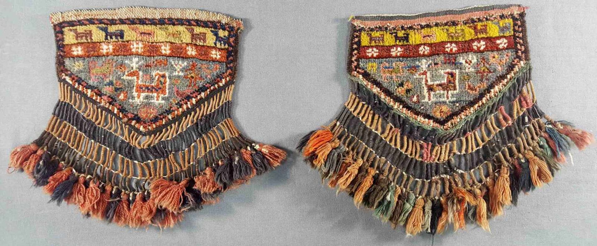 A pair of miniature - Asmalyk. Shah Savan. Turkoman. Antique, around 1900.