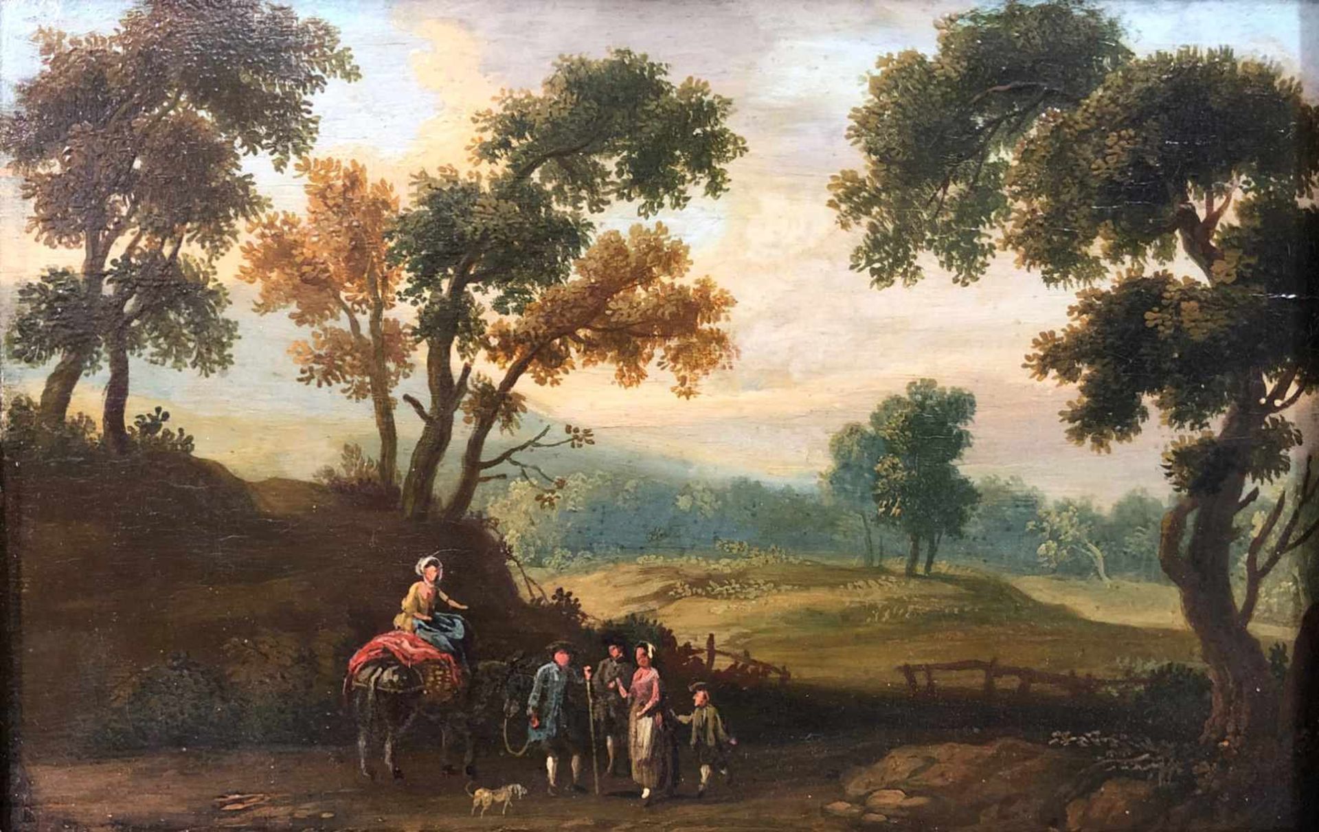 Attributed to Johann Franz ROUSSEAUX (1717 - 1804). Two landscapes with horse men. - Image 7 of 10