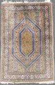 Qum silk Persian carpet. Iran. Fine knotting.