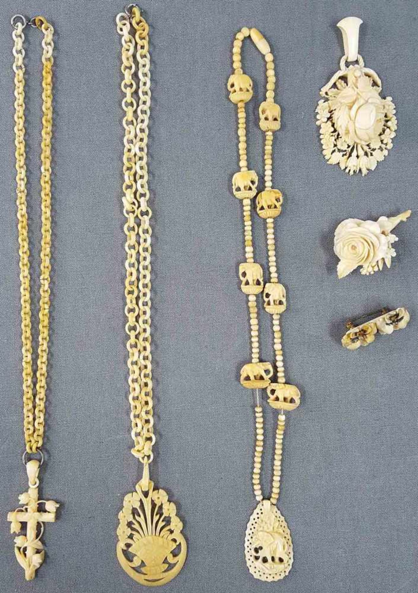 Old jewelry. Ivory around 1900.