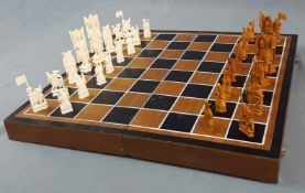 Chess game, China old, Bone, around 1900.