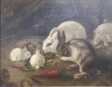 Alfred Karl Julius VON SCHÖNBERGER (1845 - 1907/09). Rabbit family.<