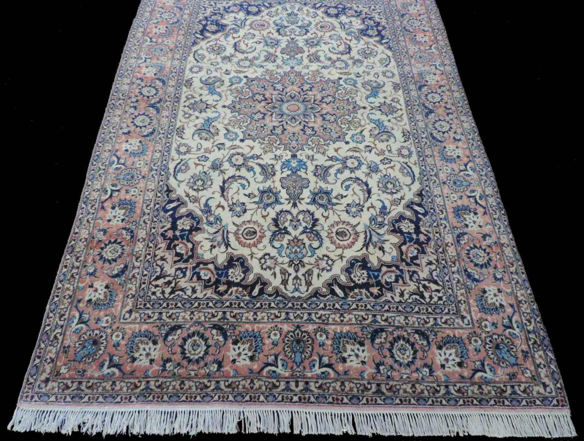 Isfahan Persian carpet. Iran. Old. Middle, 20th century. - Image 2 of 6