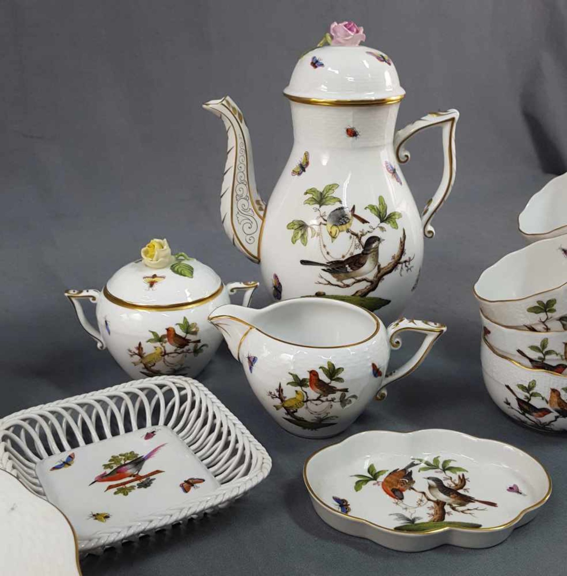 Herend Porcelain. Coffee service for at least 9 people. - Image 3 of 9