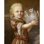 MONOGRAMMIST (XVII - XVIII). Portrait of a young lady with a Dove.
