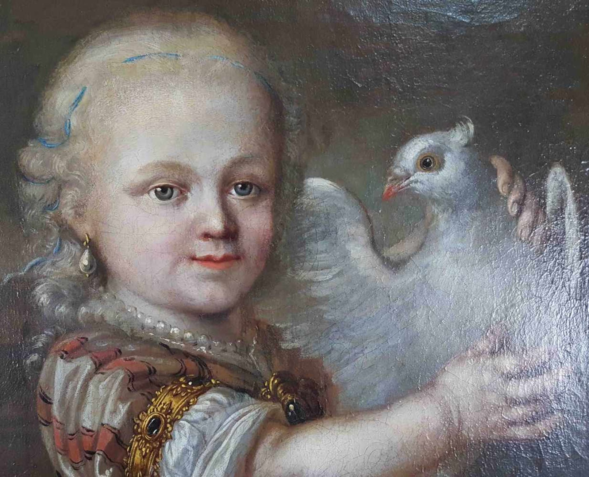 MONOGRAMMIST (XVII - XVIII). Portrait of a young lady with a Dove. - Image 9 of 10