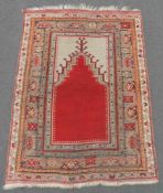 Konya prayer rug. Turkey. Antique, around 1880.