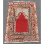 Konya prayer rug. Turkey. Antique, around 1880.