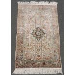 Qum silk Persian carpet. Iran. Fine knotting.