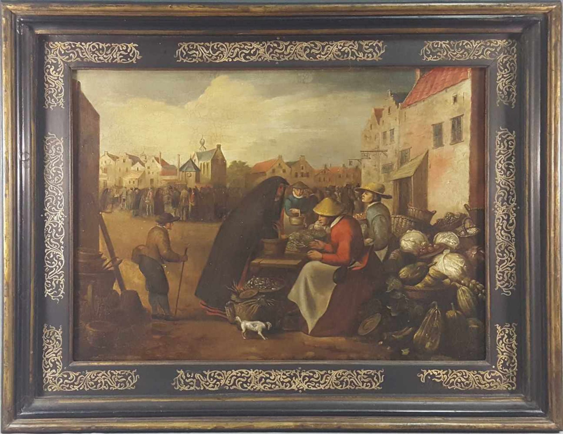 UNSIGNED (XVII - XVIII). Dutch school. Large market scene. - Bild 2 aus 6